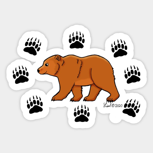 Grizzly Tracks Sticker by HonuHoney